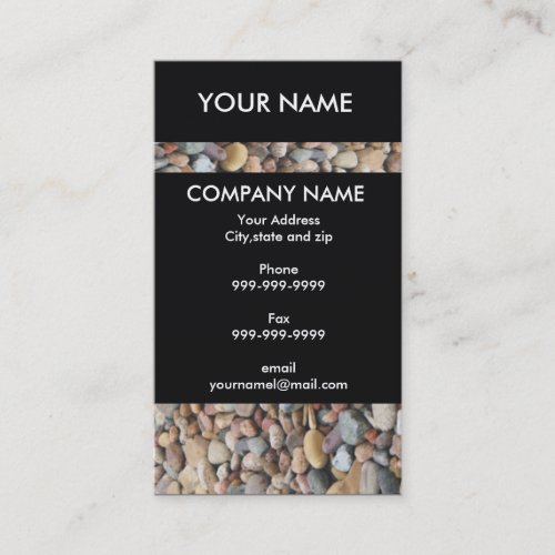Unique Stones Black Business Card