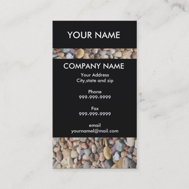 Unique Stones Black Business Card (Front)