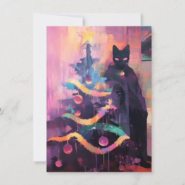 Unique Strange Christmas Cards with Cats (Front)
