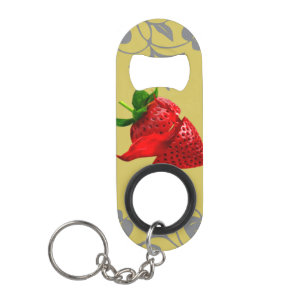 Unique strawberry design beer opener Red fruit