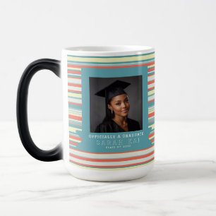 Unique Stripe Print Certified Teacher Color Morph Mug