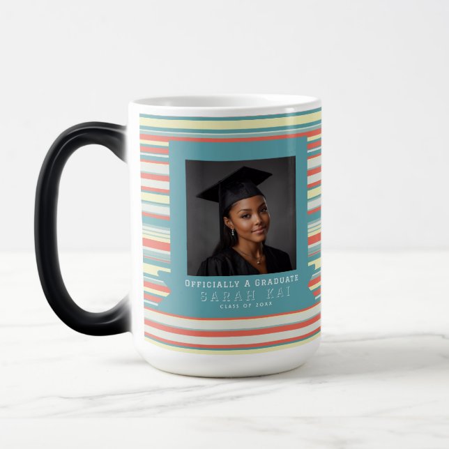Unique Stripe Print Certified Teacher Color Morph Mug (Left)