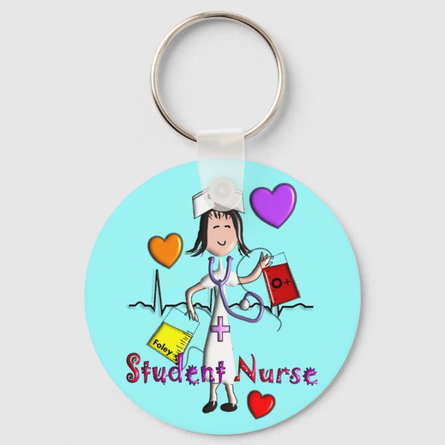 Unique Student Nurse Gifts 3D Graphics Keychain (Front)