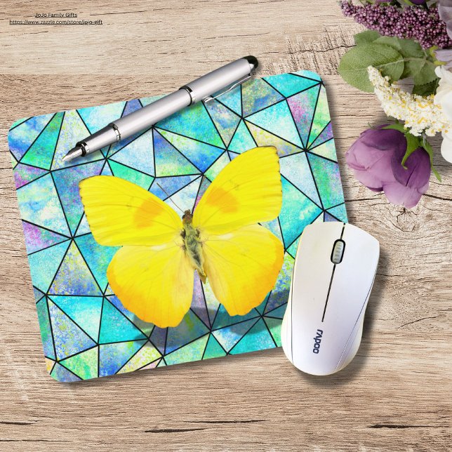 Unique style background Colorful geometric Blue Mouse Pad (Creator Uploaded)