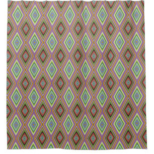 Unique Style Multi Color Diamond Pattern Shower Curtain