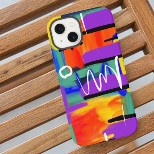 Unique Stylish Abstract Colorful Rainbow Artwork iPhone 13 Case