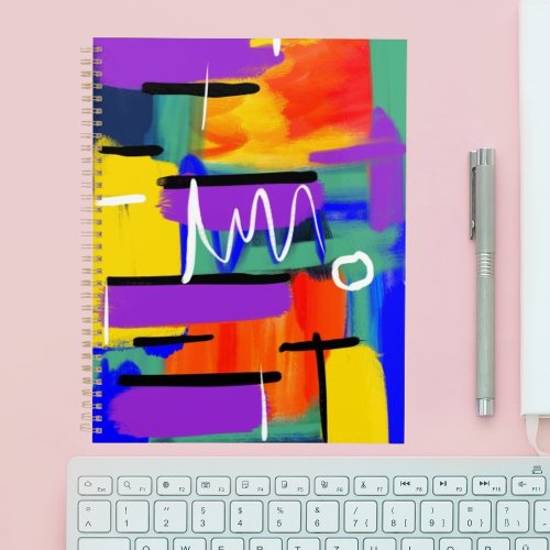 Unique Stylish Abstract Colorful Rainbow Artwork  Planner