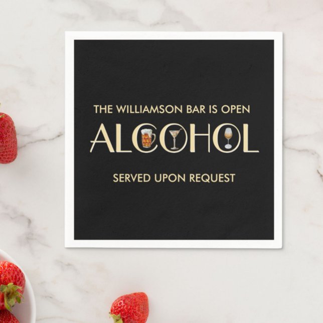 Unique Stylish  Beer Wine Martini Name Napkins (Creator Uploaded)
