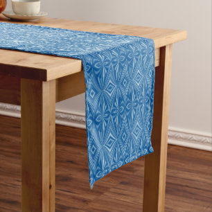 Unique Stylish Blue Pattern Short Table Runner