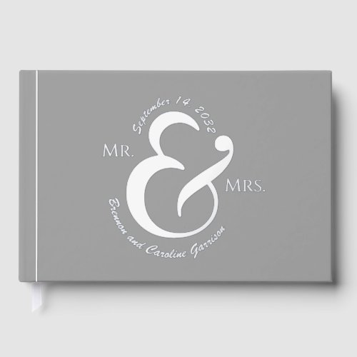 Unique Stylish Bride Groom Names Gold Foil Guest Book