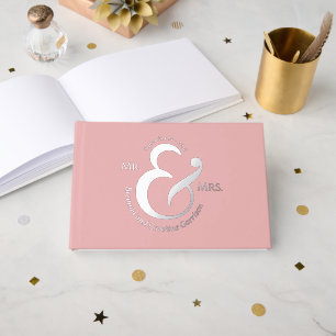 Unique Stylish Bride Groom Names Gold Foil Guest Book