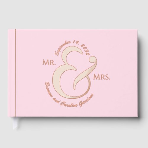 Unique Stylish Bride Groom Names Gold Foil Guest Book