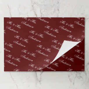 Unique Stylish Custom Text Pattern Maroon Large Paper Pad