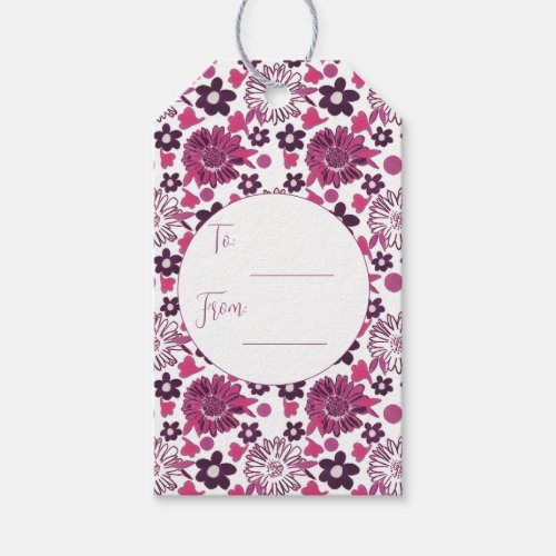 Unique Stylish Floral Pattern Gift Tags