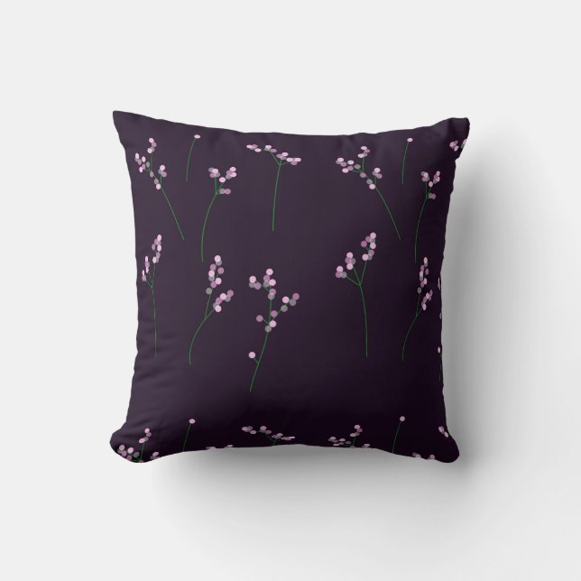 Unique Stylish Flowers Bouquet Throw Pillow (Front)