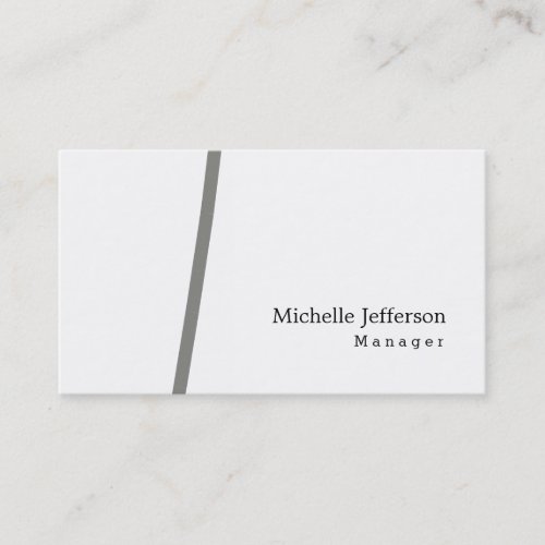 Unique Stylish Grey White Modern Plain Simple Business Card