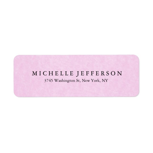 Unique Stylish Modern Elegant Pink Color Label (Front)