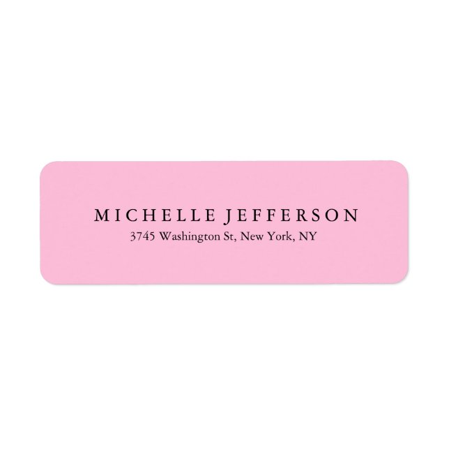 Unique Stylish Modern Elegant Pink Label (Front)