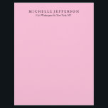 Unique Stylish Modern Elegant Pink Letterhead<br><div class="desc">Represent yourself with this modern,  elegant design. This template can be customized to meet all professional occupations.</div>