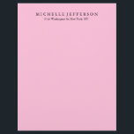 Unique Stylish Modern Elegant Pink Letterhead<br><div class="desc">Represent yourself with this modern,  elegant design. This template can be customized to meet all professional occupations.</div>