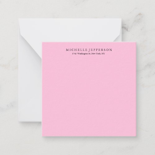 Unique Stylish Modern Elegant Pink Note Card