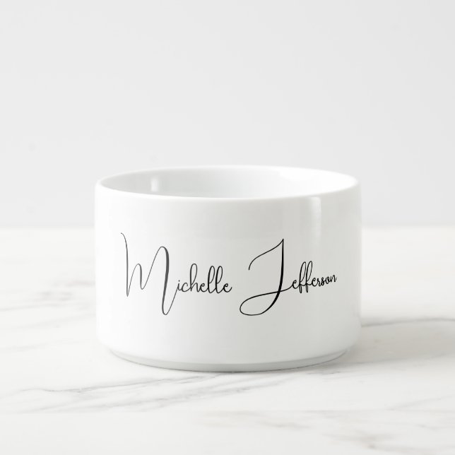 Unique Stylish Modern Plain Calligraphy Bowl (Center)