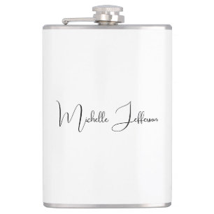 Unique Stylish Modern Plain Calligraphy Flask