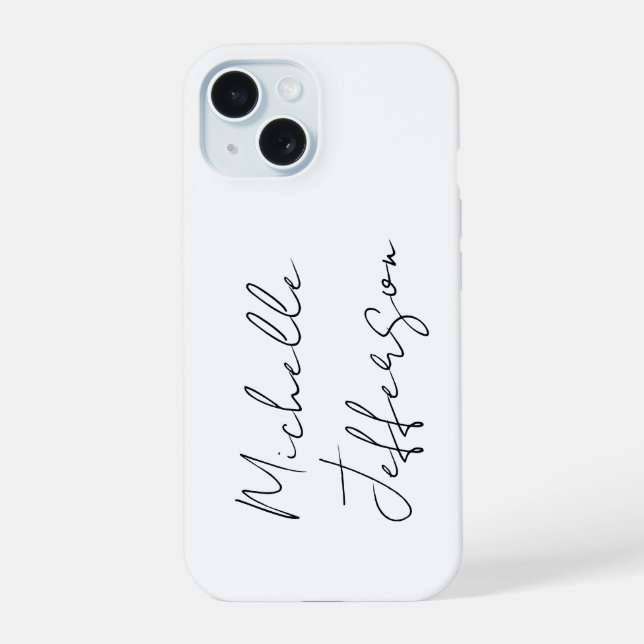Unique Stylish Modern Plain Calligraphy Iphone Case (Back)