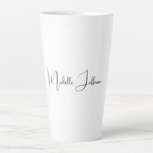 Unique Stylish Modern Plain Calligraphy Latte Mug