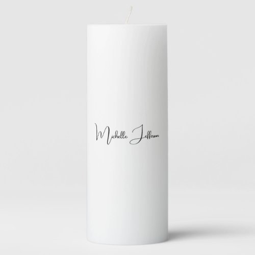 Unique Stylish Modern Plain Calligraphy Pillar Candle