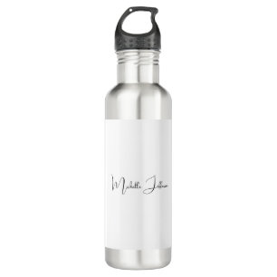 Unique Stylish Modern Plain Calligraphy Stainless Steel Water Bottle