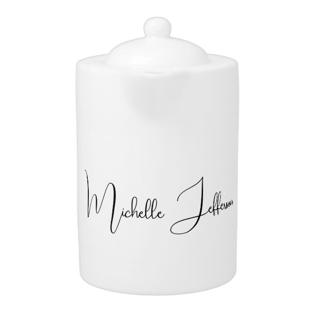 Unique Stylish Modern Plain Calligraphy Teapot (Front)