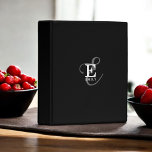 Unique Stylish Name and Monogram Typography Black Mini Binder<br><div class="desc">A beautiful mini 3-Ring binder design with an elegant stylish representation of your name and monogram with classic serifs and a more ornate script typography in a balanced and symmetrical harmony. The three elements blend together with a sophisticated harmony and create your own personal branding logo. Shown here with a...</div>