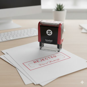 Unique Stylish 'REJECTED' with Custom Signature Self-inking Stamp