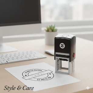 Unique Stylish Round Custom Address Self-inking Stamp