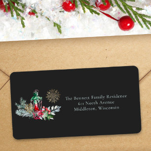 Unique Stylish Script Christmas Return Address Label