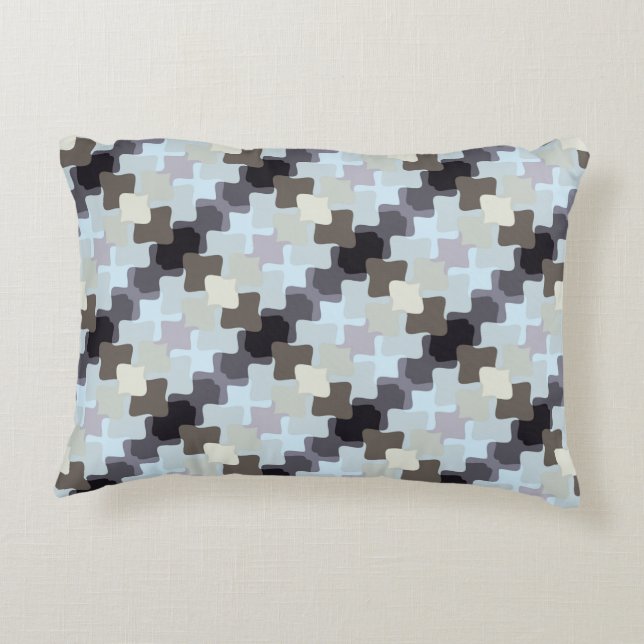 Unique Subdued Colored Pattern Accent Pillow (Back)