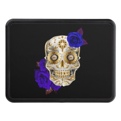 Unique Sugar Skull Day Of The Dead Blue Roses Hitch Cover