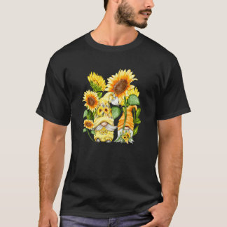 Unique Sunflower Gnome For Hippies & Gardener Autu T-Shirt