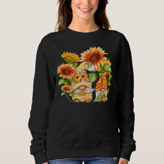 Unique Sunflower Gnome For Women And Hippies Flora Sweatshirt