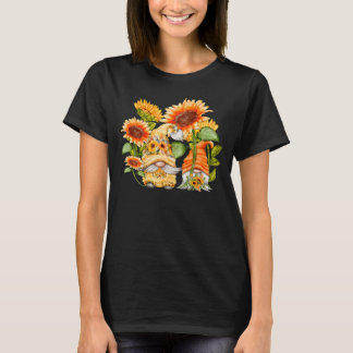 Unique Sunflower Gnome For Women And Hippies Flora T-Shirt