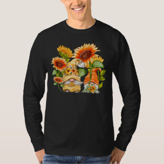 Unique Sunflower Gnome For Women And Hippies Flora T-Shirt