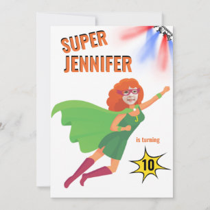 Unique Superhero Amazing Girl Birthday   Invitation