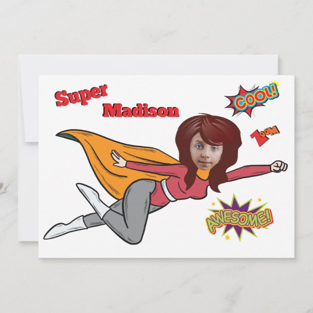 Unique Superhero Special Fun Children's Birthday Invitation (Front)
