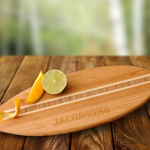 Unique Surfboard Bamboo Wood Cutting Board