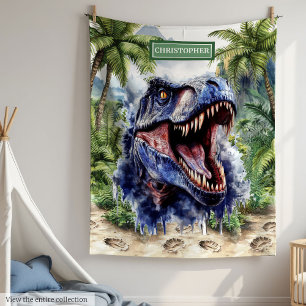 Unique T-Rex Blanket Personalized Birthday Gift  