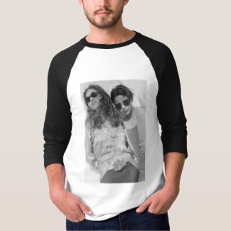 unique t-shirt with black-and-white photo image