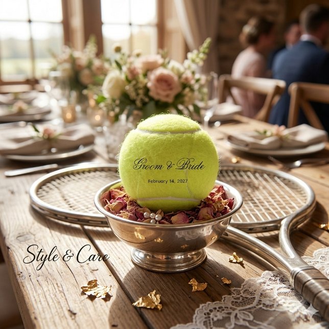 Unique Tennis Ball Wedding Keepsake With Names (Unique Tennis Ball Wedding Keepsake With Names)
