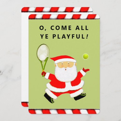 Unique Tennis Christmas Holiday Card