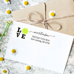Unique Tennis Yellow Ball Address Label